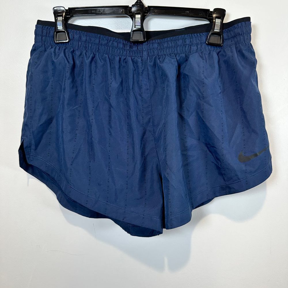 Nike Dri-FIT Running Shorts Athletic Performance Quick Dry Navy Blue Workout - Picture 1 of 7